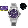 Cronos Luxury Men Watch 39mm Automatic PT5004 Wristwatches Scale Pattern Sapphire 10ATM See-through Back L6028